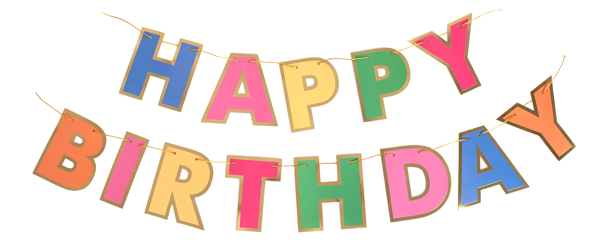 Rainbow Happy Birthday Banner