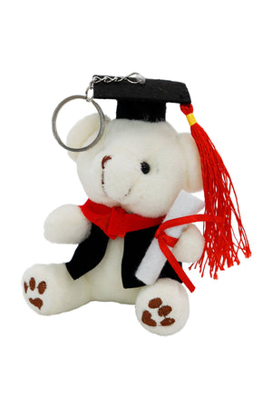 Assorted Graduation Teddy Bear Plush Keychain - 12 pcs
