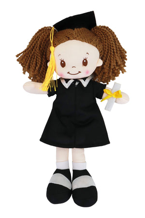 Graduation Girl and Boy Cap Gown Stuffed Rag Doll - 12 Inch