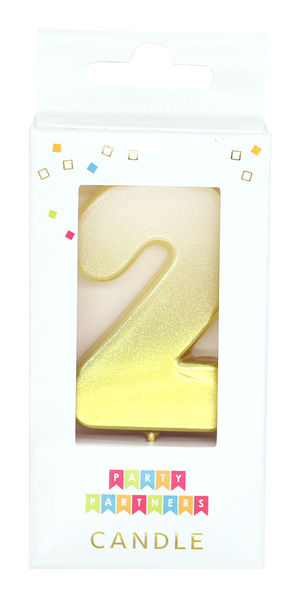 2 Gold Ombre Number Candle