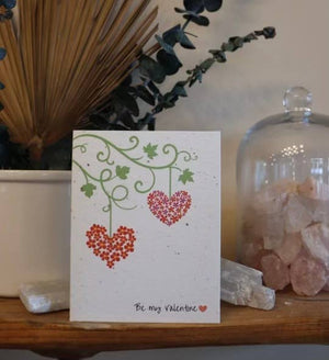 Plantable Valentine Card | Love Card | Tree Free | 2 Hearts