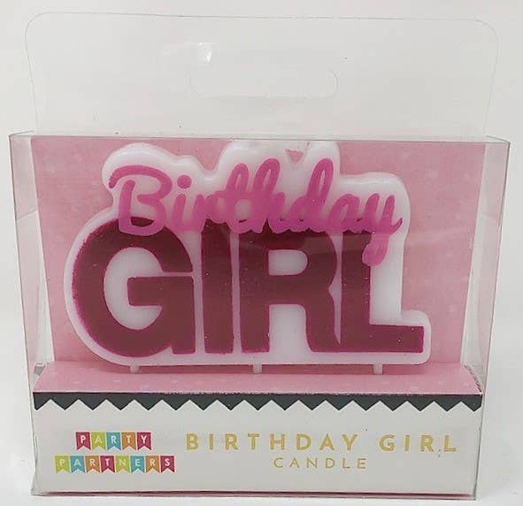 Birthday Girl Decal Candle