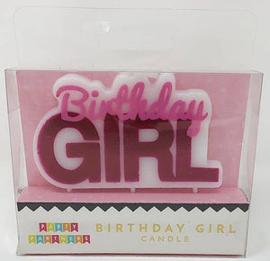 Birthday Girl Decal Candle