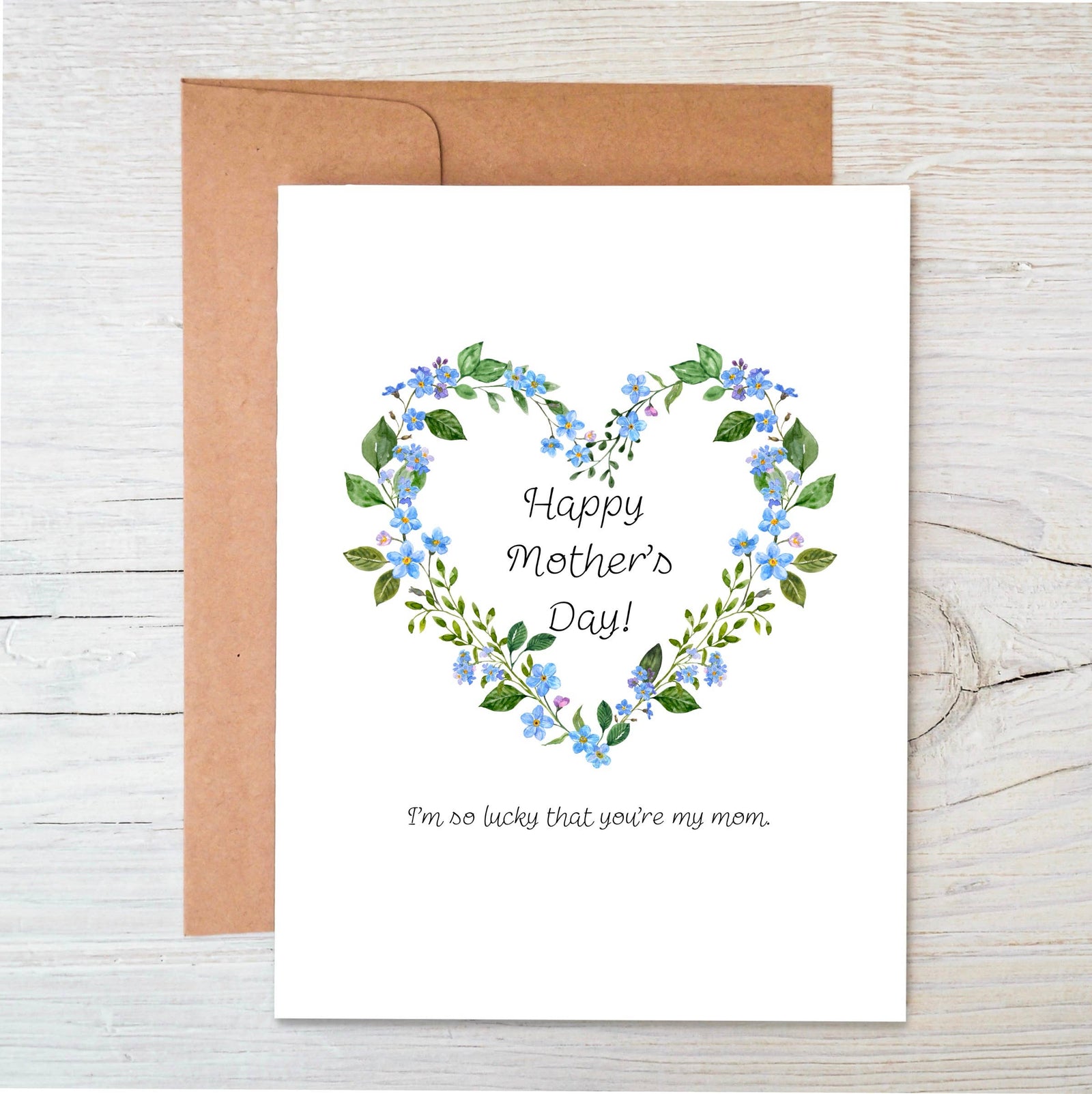 Plantable Card | Mother’s Day Card | Blue Flower Heart