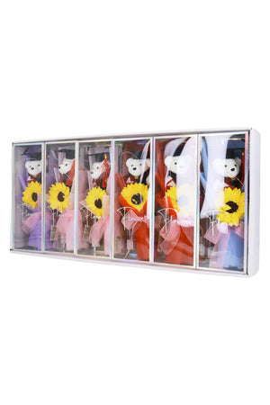 Graduation Bear Sunflower Bouquet LED Gift Box