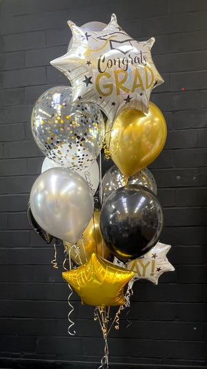 Congrats Grad (gold, silver, black)