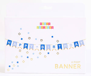 Blue Happy Birthday Banner