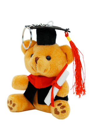 Assorted Graduation Teddy Bear Plush Keychain - 12 pcs