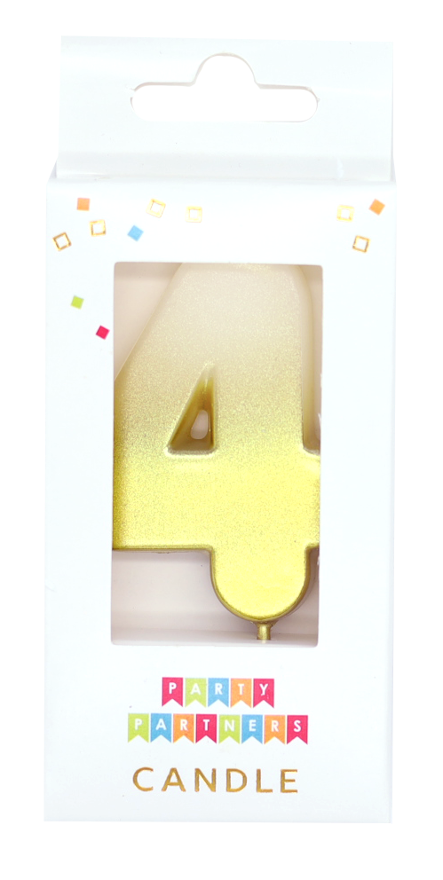 4 Gold Ombre Number Candle