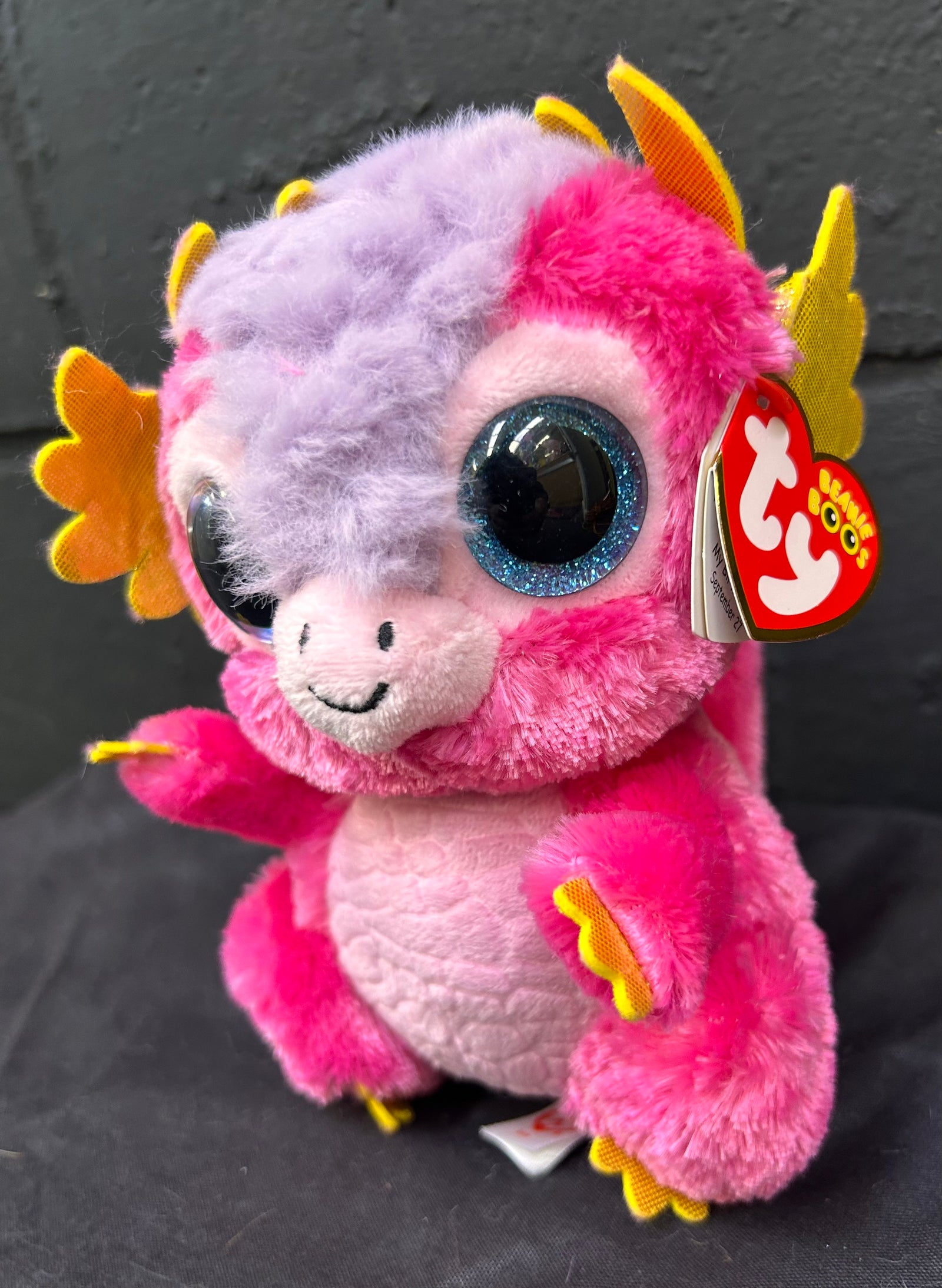 Ty Pink Dragon Mia Plush Beanie Boo
