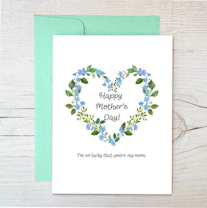 Plantable Card | Mother’s Day Card | Blue Flower Heart