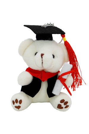 Assorted Graduation Teddy Bear Plush Keychain - 12 pcs