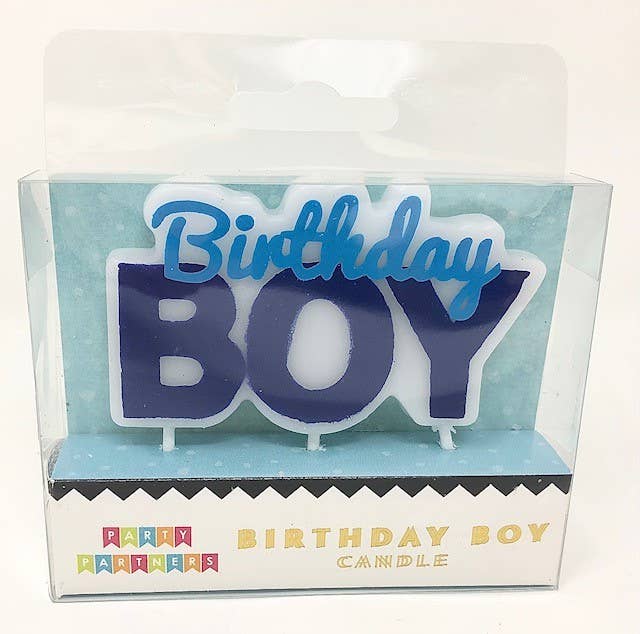 Birthday Boy Decal Candle