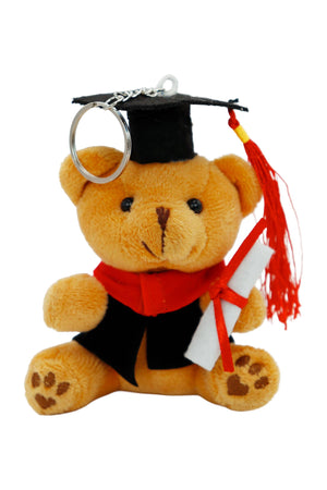 Assorted Graduation Teddy Bear Plush Keychain - 12 pcs