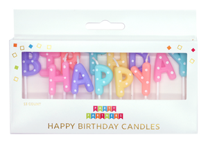 Happy Birthday Pastel Dotted Letter Candle Set