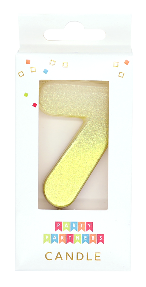 7 Gold Ombre Number Candle