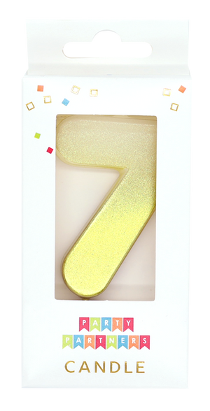 7 Gold Ombre Number Candle