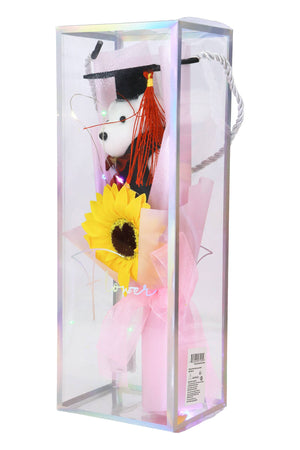 Graduation Bear Sunflower Bouquet LED Gift Box