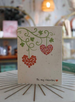 Plantable Valentine Card | Love Card | Tree Free | 2 Hearts