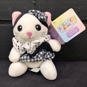 Scrunch Bunch 6" Pearl Cat Plush Keychain