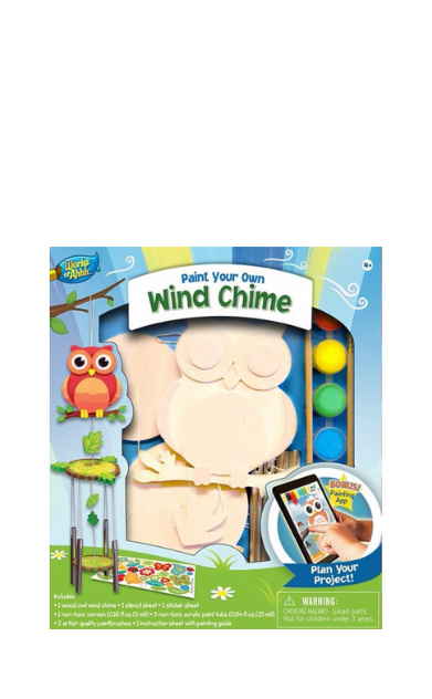 Works of Ahh Wind Chime Owl Wood Paint Kit - Any Occasion Balloons
