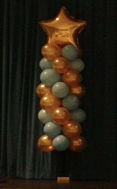 6 foot column with Gold Star Topper