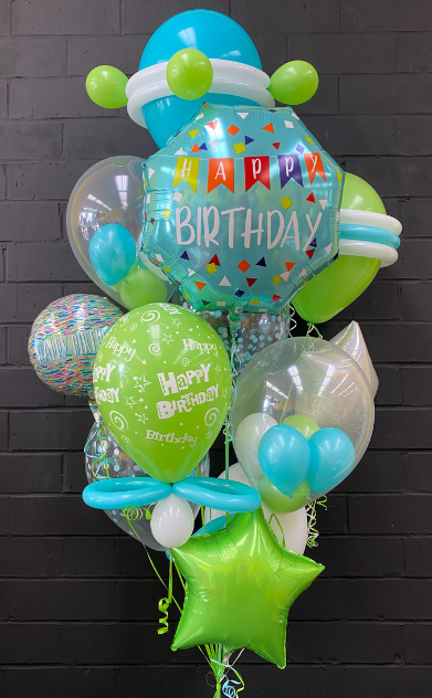 Caribbean, Lime & White Happy Birthday Bouquet