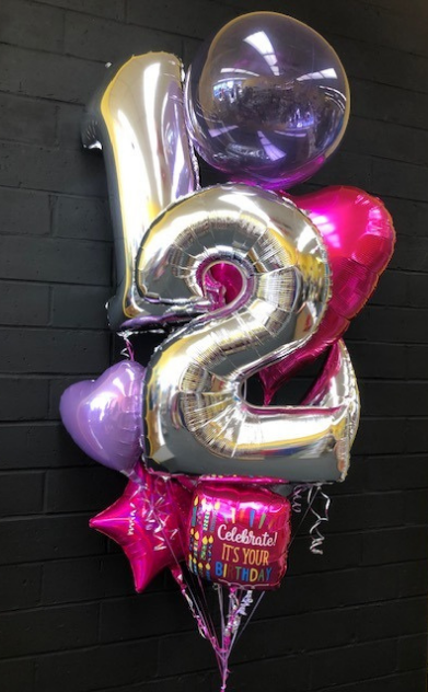 Mylar and Clearz Bouquet with Numbers