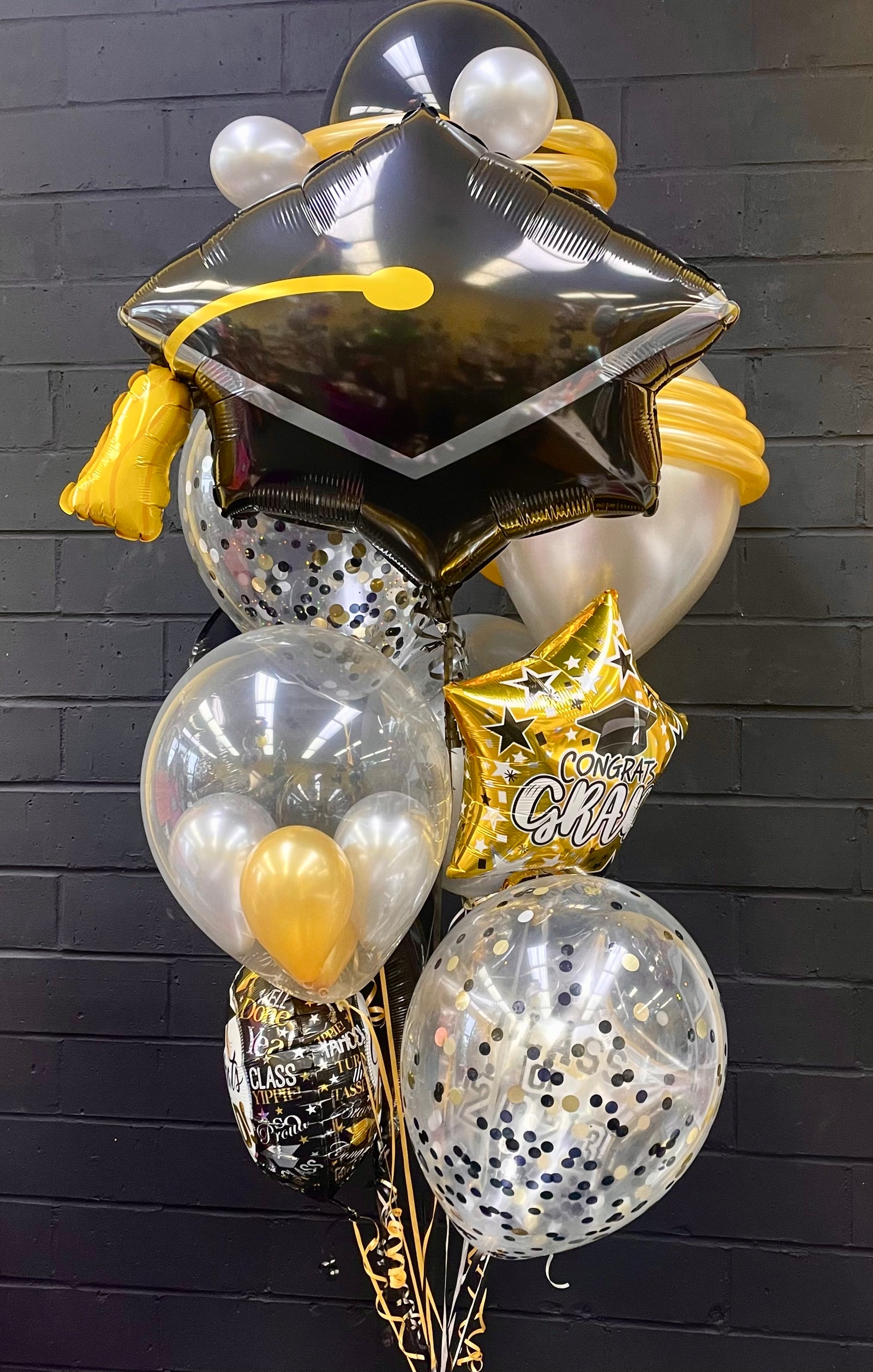 Black and Gold Graduation Bouquet